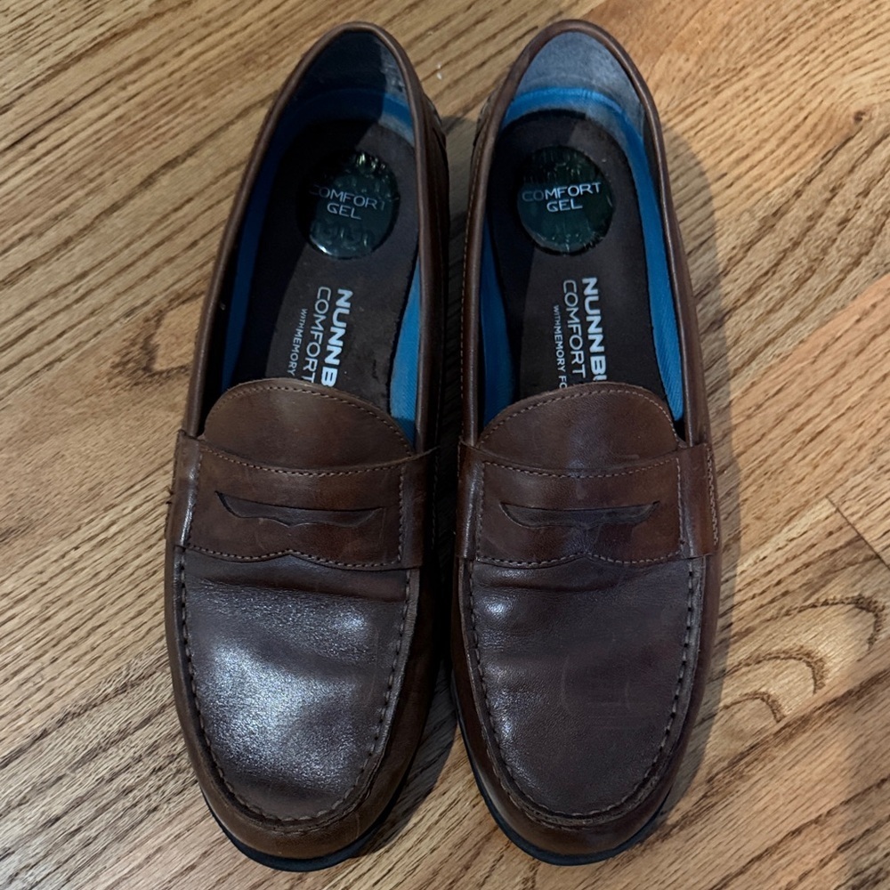 Nunn Bush Men's Dark Brown Slip-On Loafers sz 10.5